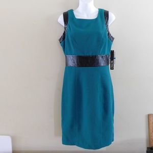 Juniors Sheath Dress Perforated Faux-Leather 9/10